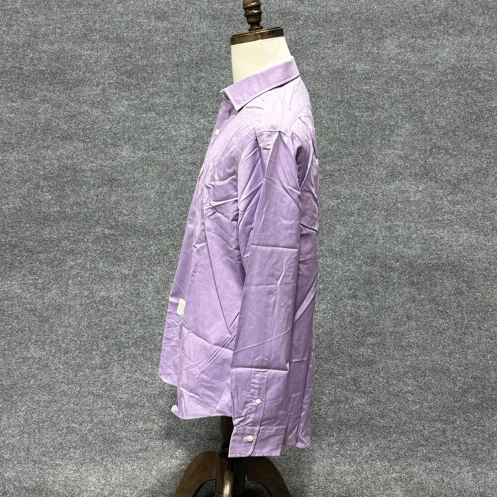 Polo Ralph Lauren Shirt Mens 16 34/35 Purple Solid Long Sleeve Dress Button Up